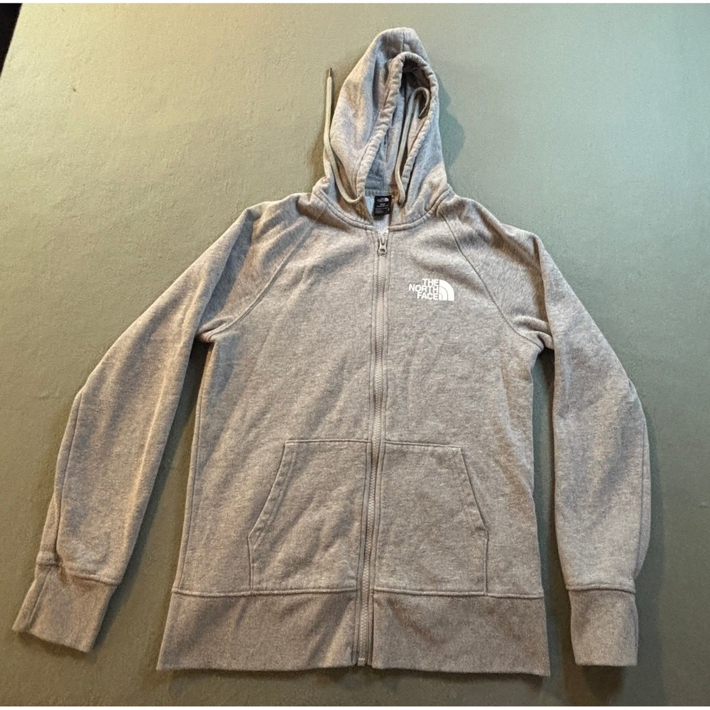 The North Face Full Zip Hoodie Womens S Grey Circular Design Athletic